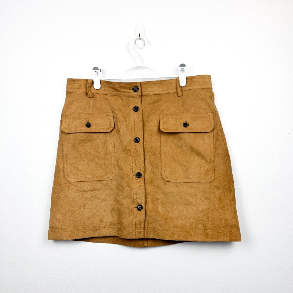 Banana Republic Tan Brown Button-Front Mini Skirt